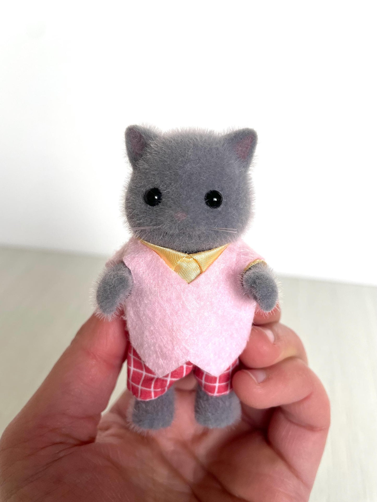 This grey Persian Cat dad is brand new from the Calico Critters line