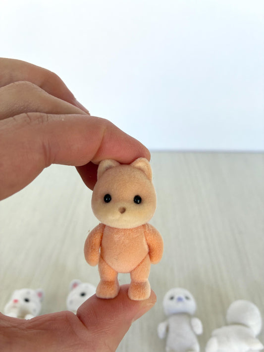 Baby Caramel Dog spare critter — brand new Calico Critters / Sylvanian Families figure, naked for customizing or replacement