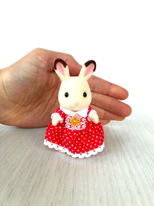 Freya hopscotch chocolate rabbit Calico Critters Cute bunny Figurine for Dollhouse, Collectible Easter basket gift — Sylvanian Families
