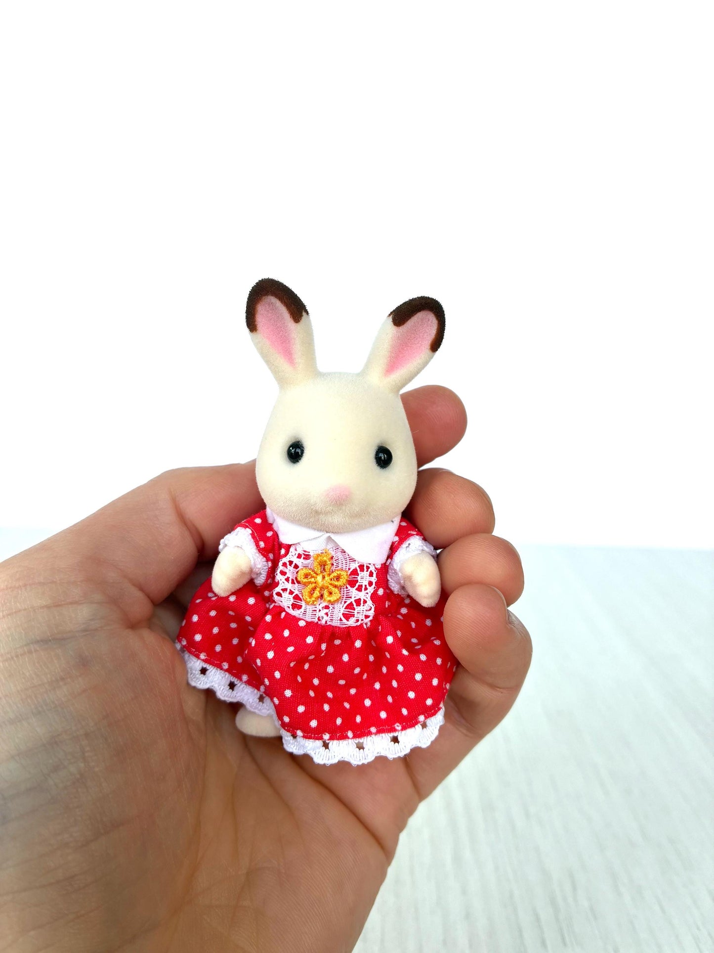 Freya hopscotch chocolate rabbit Calico Critters Cute bunny Figurine for Dollhouse, Collectible Easter basket gift — Sylvanian Families