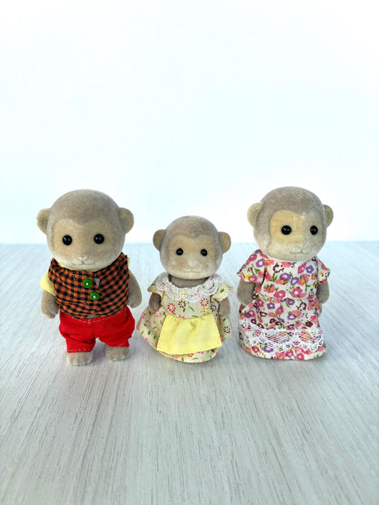 Calico Critters Mango Monkey Family, discontinued Sylvanian Families for collectors