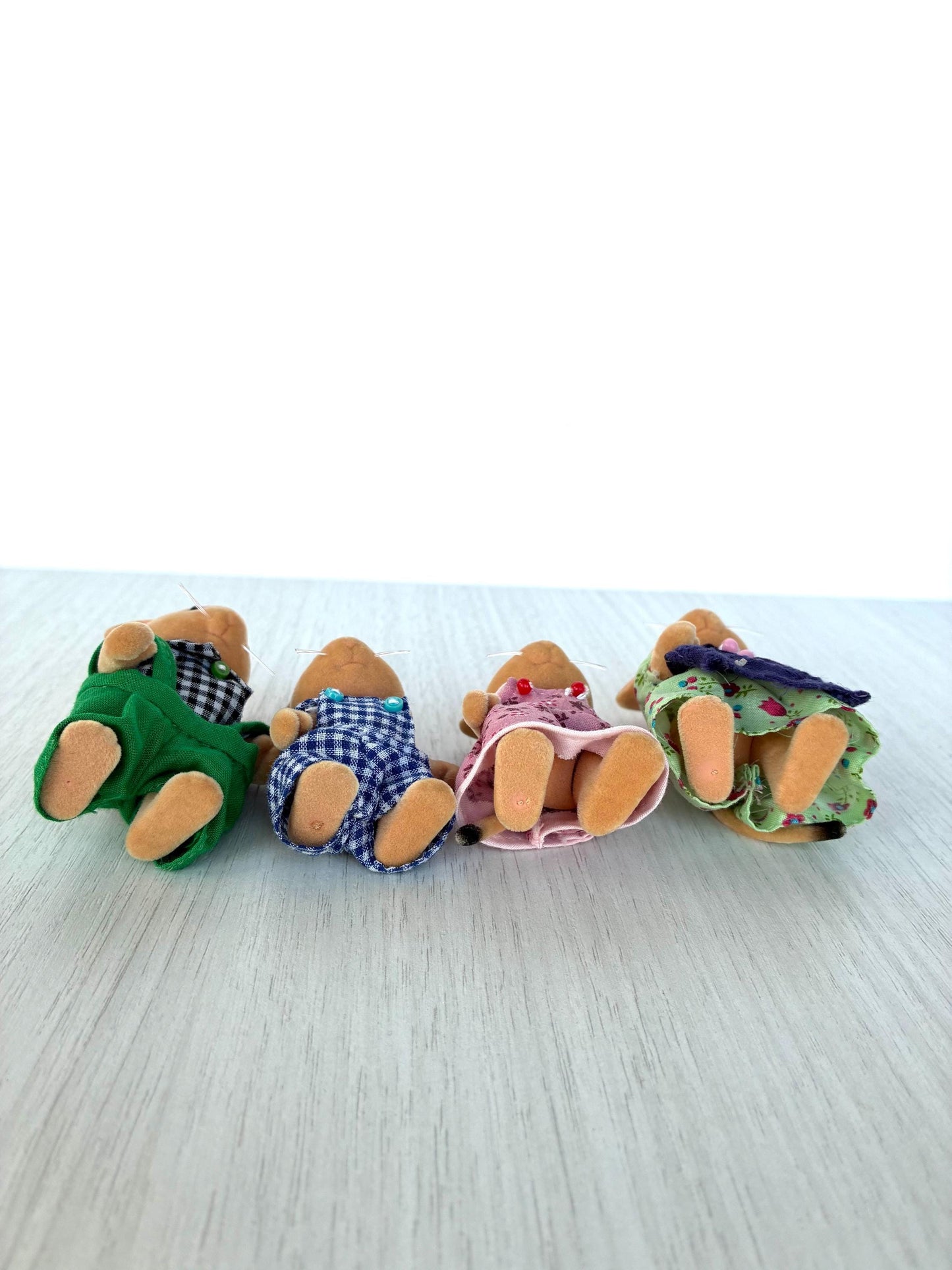 Hazelnut Dormouse Family, Vintage Dormice Sylvanian Family, hard to find Calicos