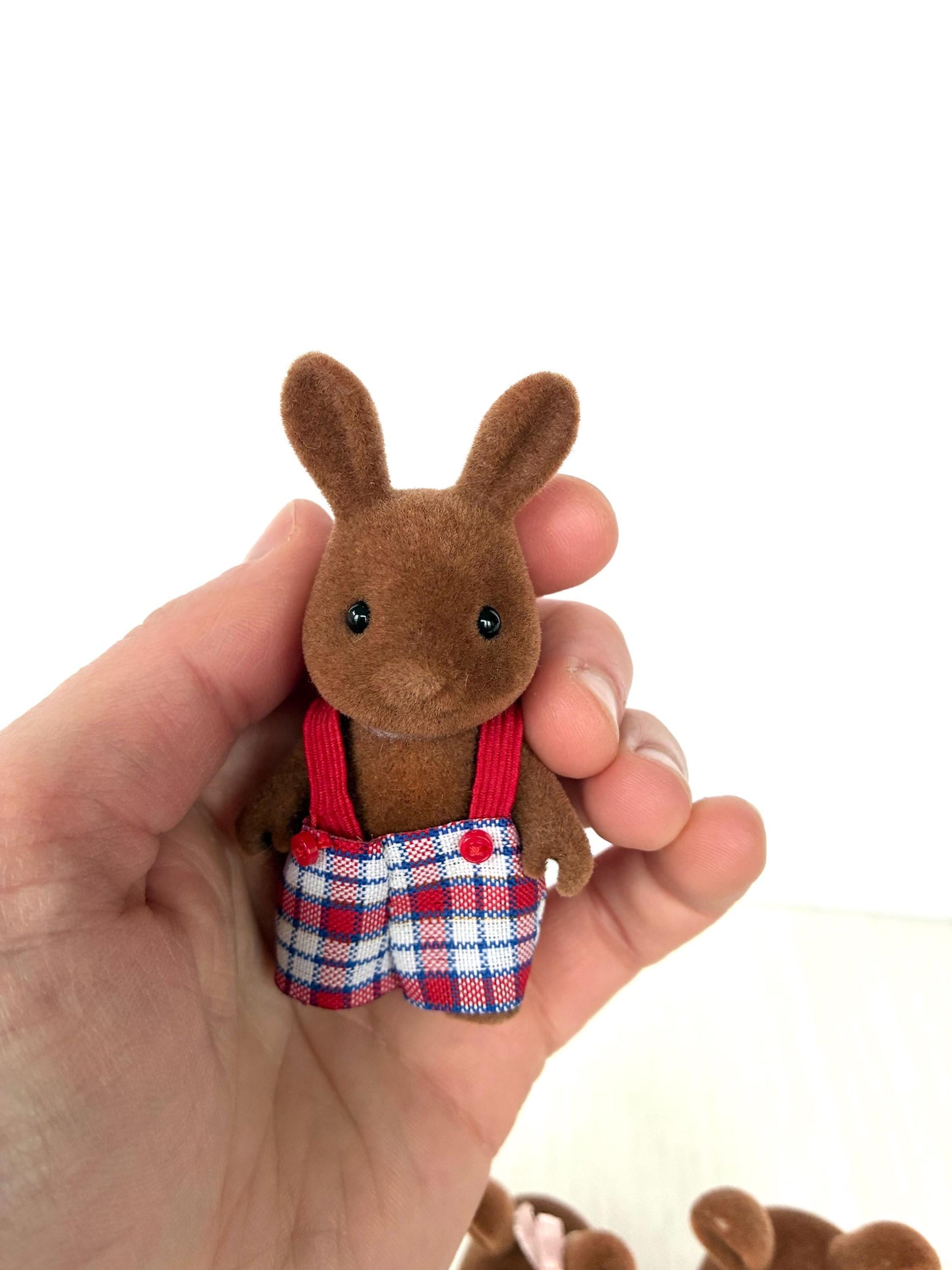 Calico Critters Brown Wildwood Rabbit Family, Vintage Sylvanian Families from England