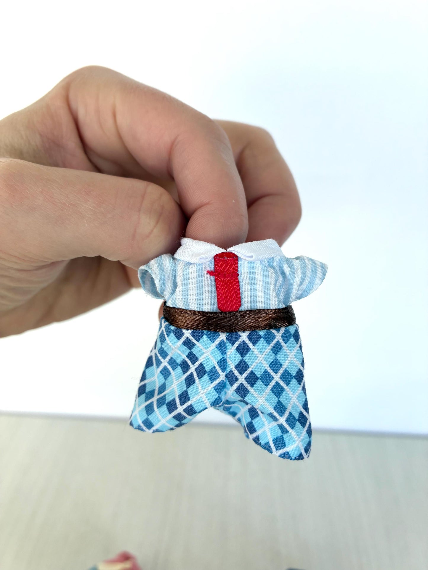 Calico Critters spare adult dad clothing items, Sylvanian Families collared shirts, overalls and pants