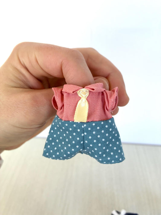 Calico Critters spare adult dad clothing items, Sylvanian Families collared shirts, overalls and pants