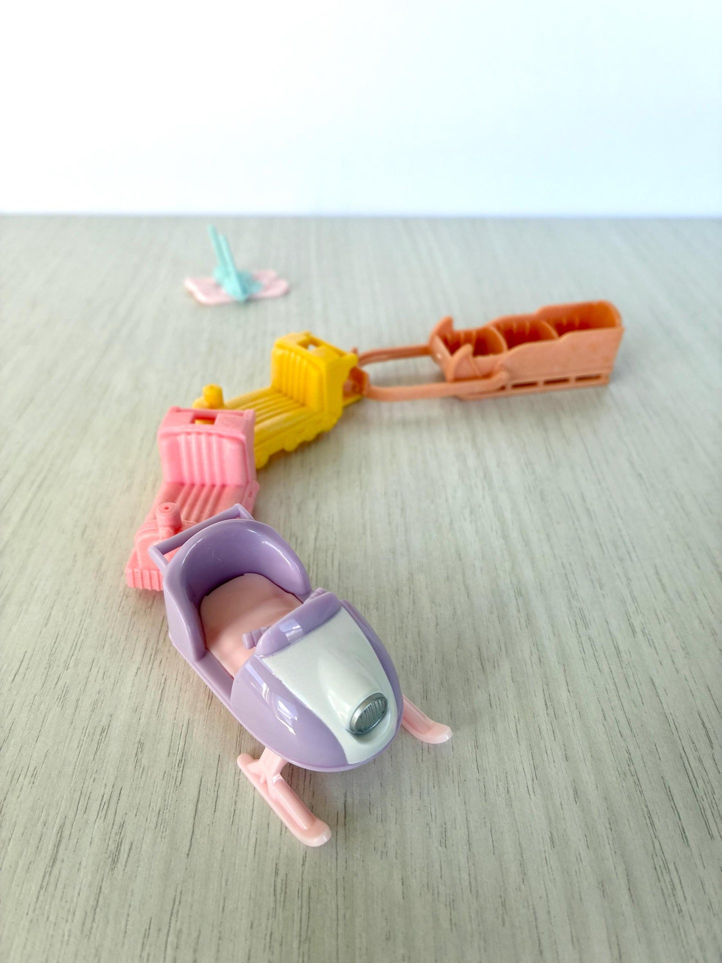 Calico Critters baby vehicles: ski doo, sled, skis, train — Sylvanian Families