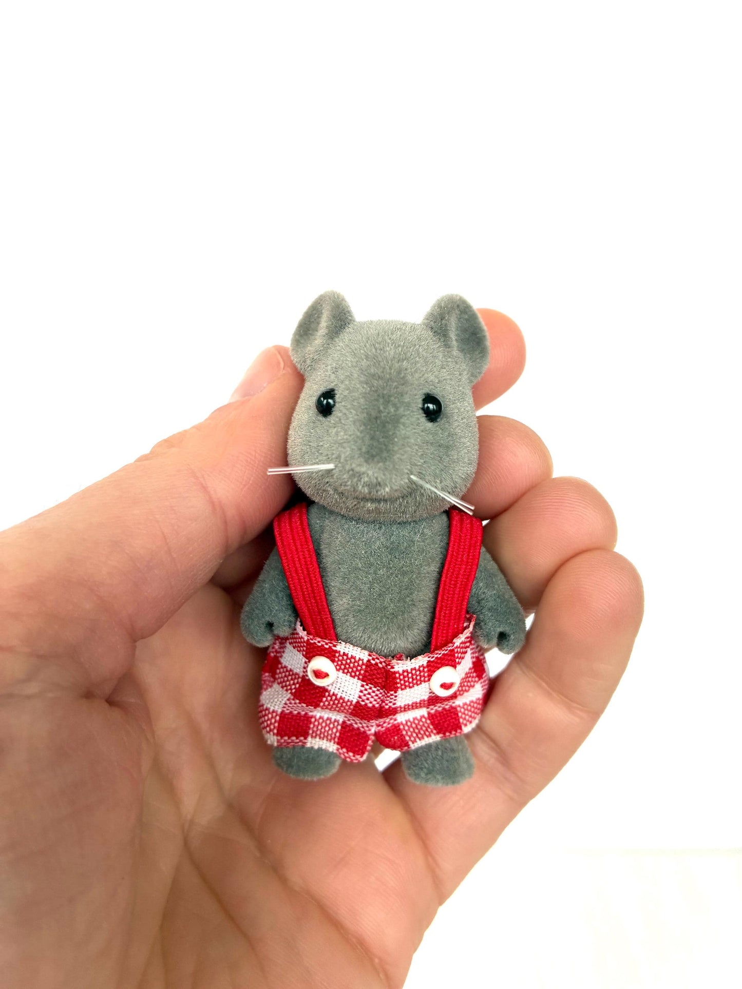 Vintage Sylvanian Families Thistlethorn Grey Mouse Family, Rare Flocked Tails — Calico Critters