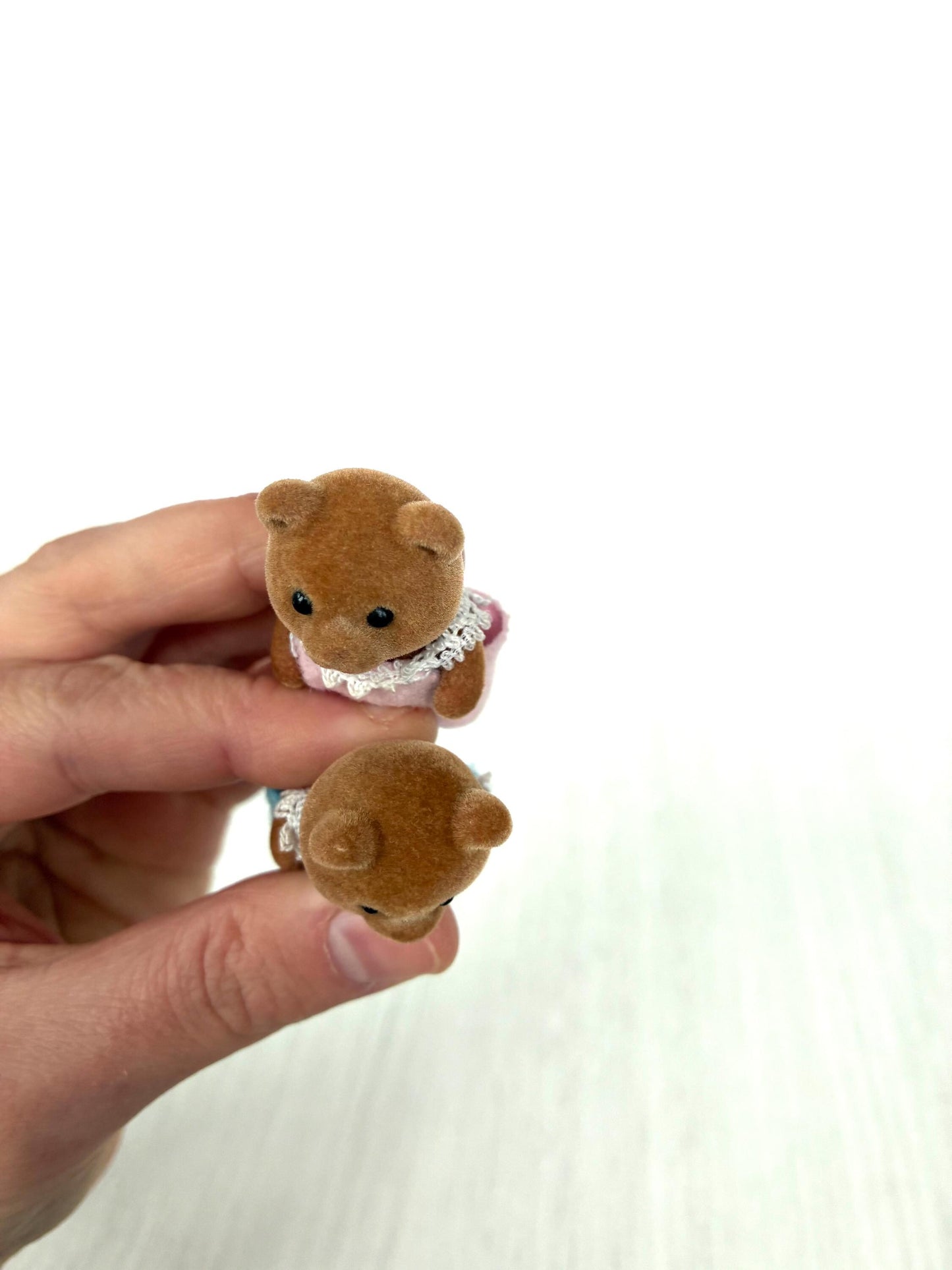 Vintage Sylvanian Families Marmalade Bear Babies, Brown Bears, Tear Drop Mouths — Calico Critters