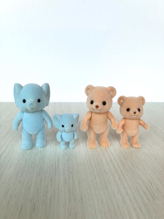 Calico Critters biscuit bear and elephant — Sylvanian Families