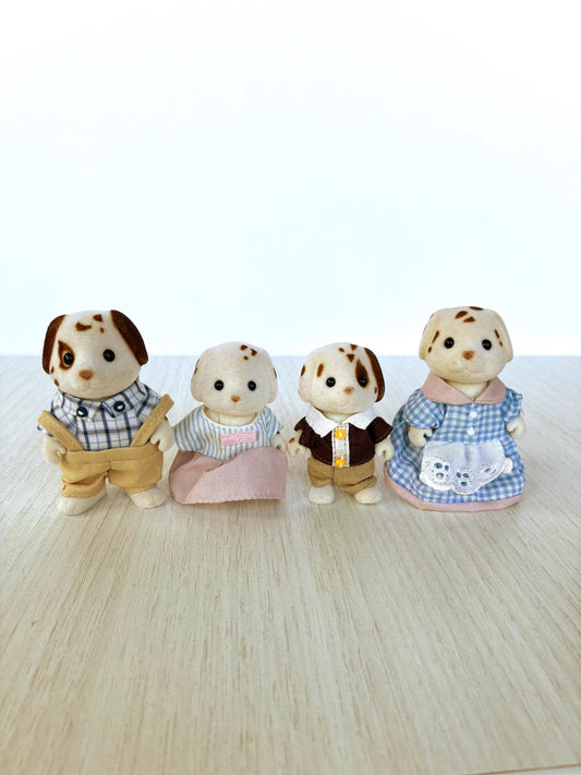 Vintage Sylvanian Families Henry-Lloyd Chocolate Dalmatian family — Calico Critters rare dog figures