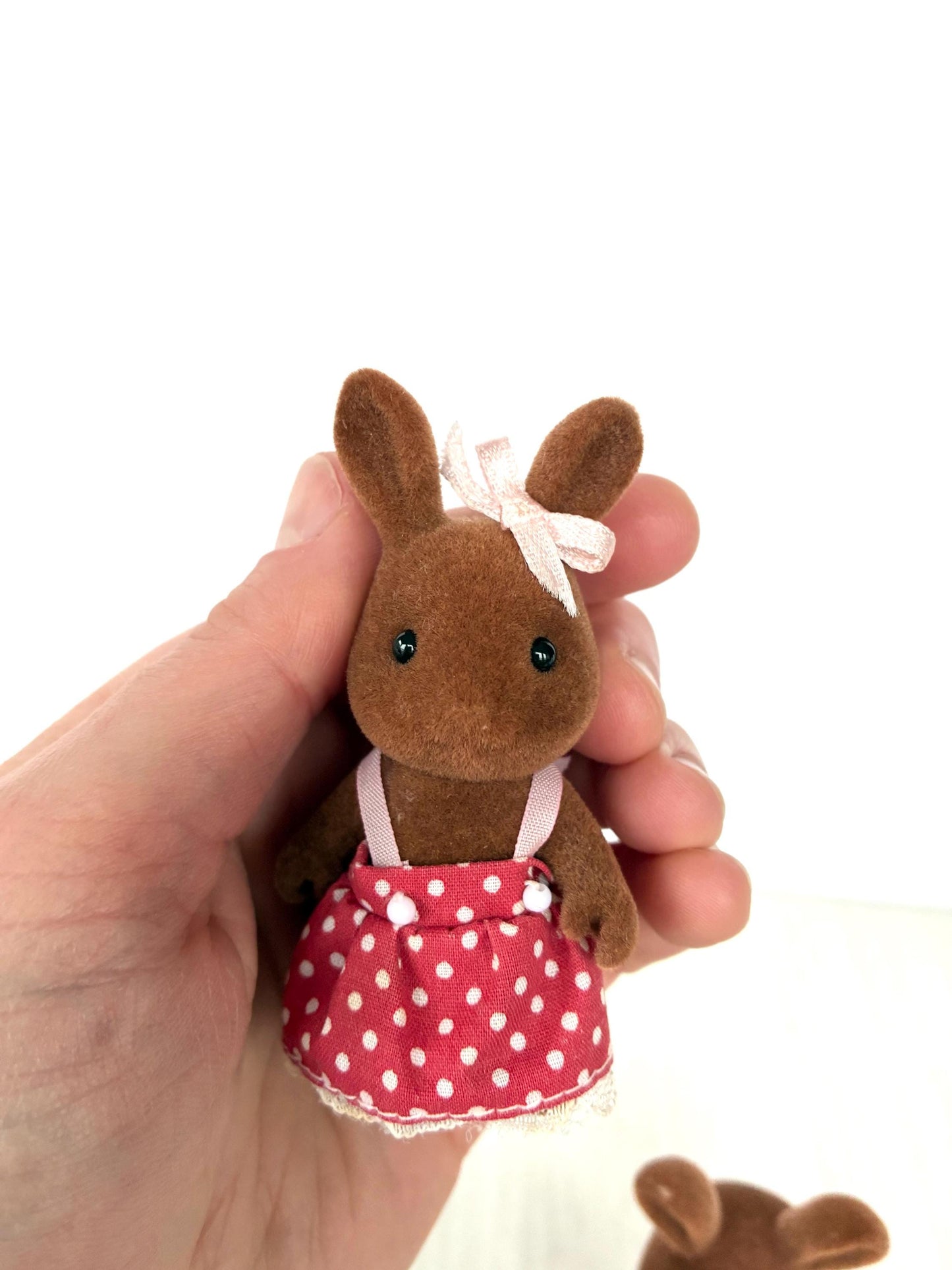 Calico Critters Brown Wildwood Rabbit Family, Vintage Sylvanian Families from England