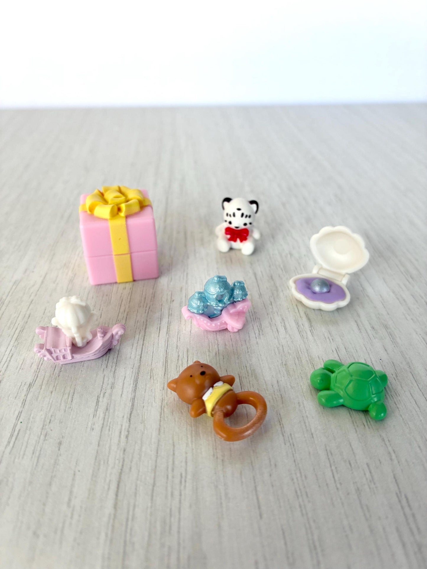 Miniature Calico Critters baby toys, stuffy, gift box, turtle, shell for Sylvanian babies, Calico Critters teddy bear