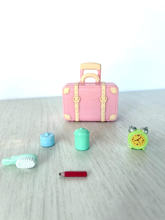 Calico Critters Miniature Travel Accessories, Suitcase, Clock, Pencil, Brush — Sylvanian Families