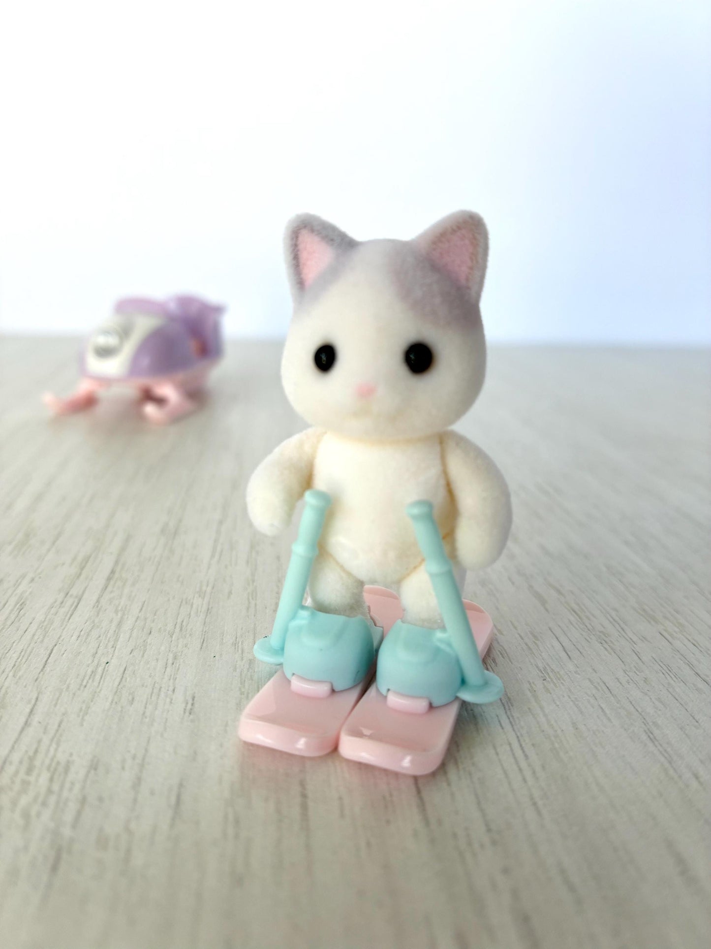 Calico Critters baby vehicles: ski doo, sled, skis, train — Sylvanian Families