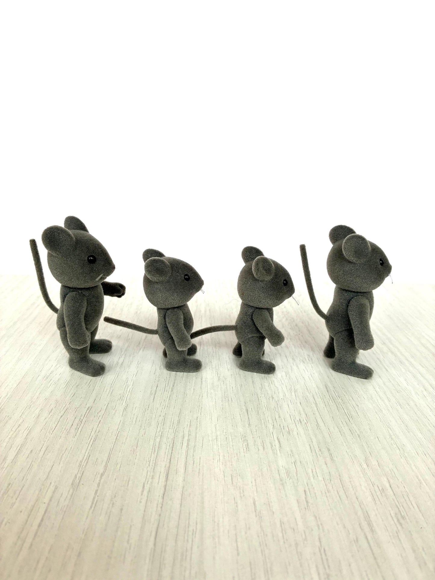 Vintage Sylvanian Families Thistlethorn Grey Mouse Family, Rare Flocked Tails — Calico Critters