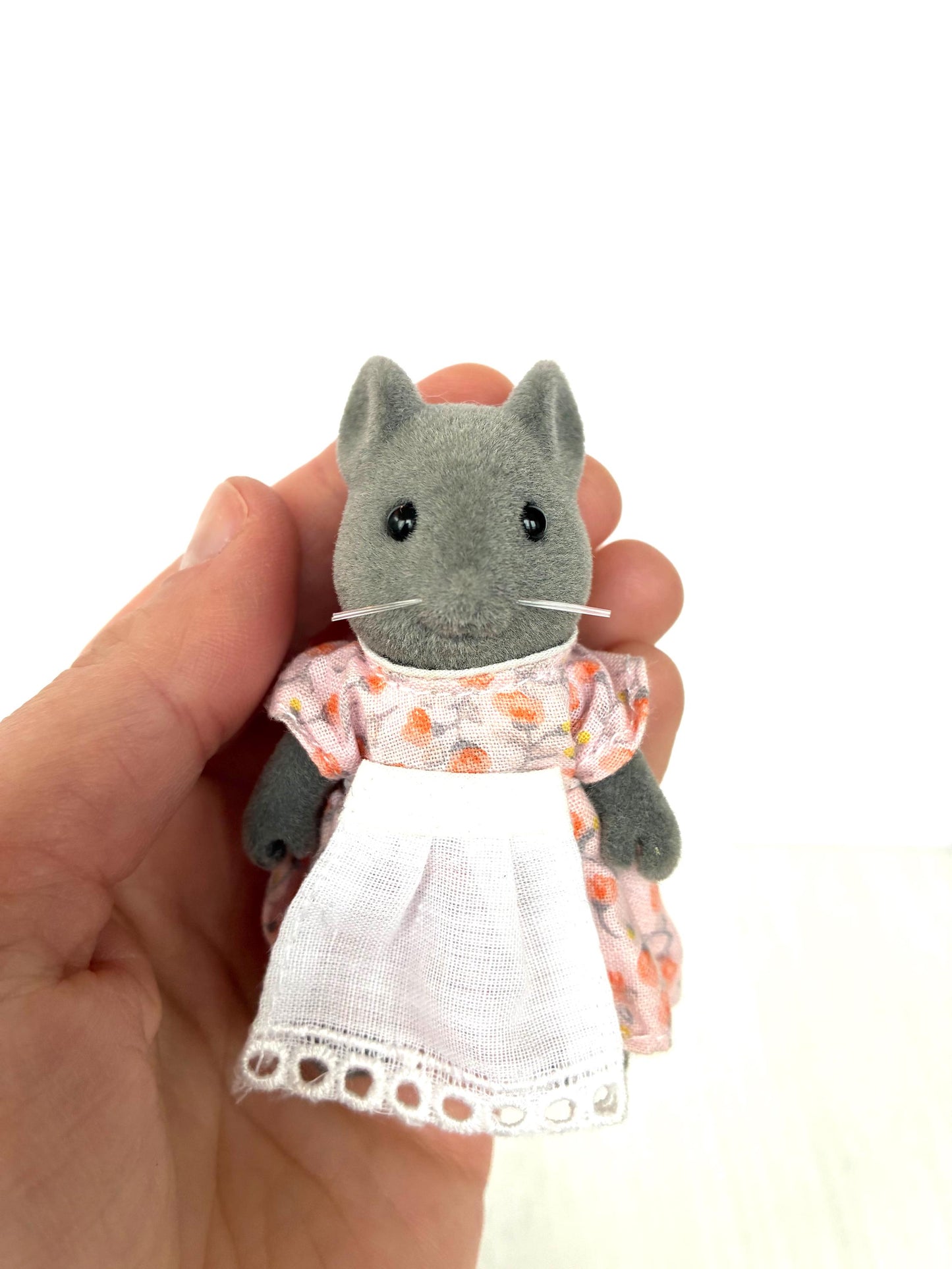 Vintage Sylvanian Families Thistlethorn Grey Mouse Family, Rare Flocked Tails — Calico Critters