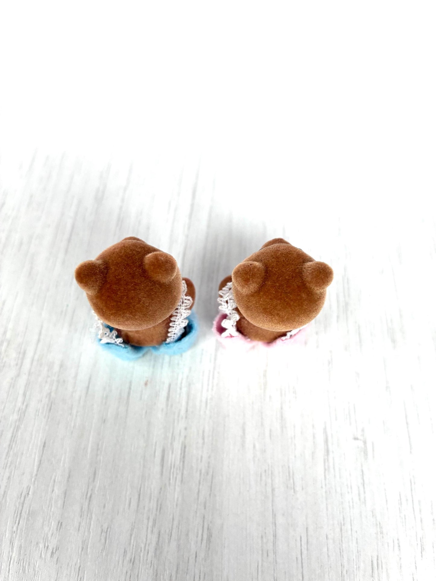 Vintage Sylvanian Families Marmalade Bear Babies, Brown Bears, Tear Drop Mouths — Calico Critters