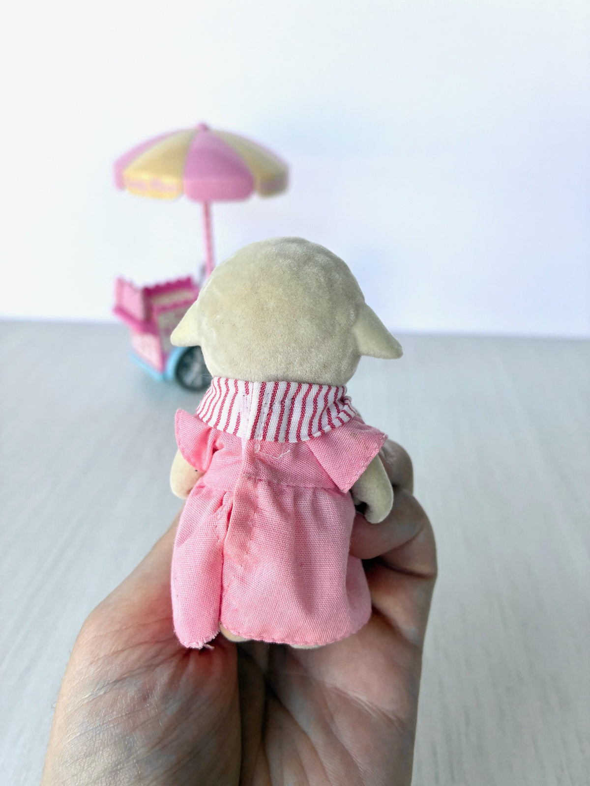 Sylvanian Families Calico Critters Dolly's Candy Floss (Flair 4678) Dolly Dale sheep figure back view showing dress and collar
