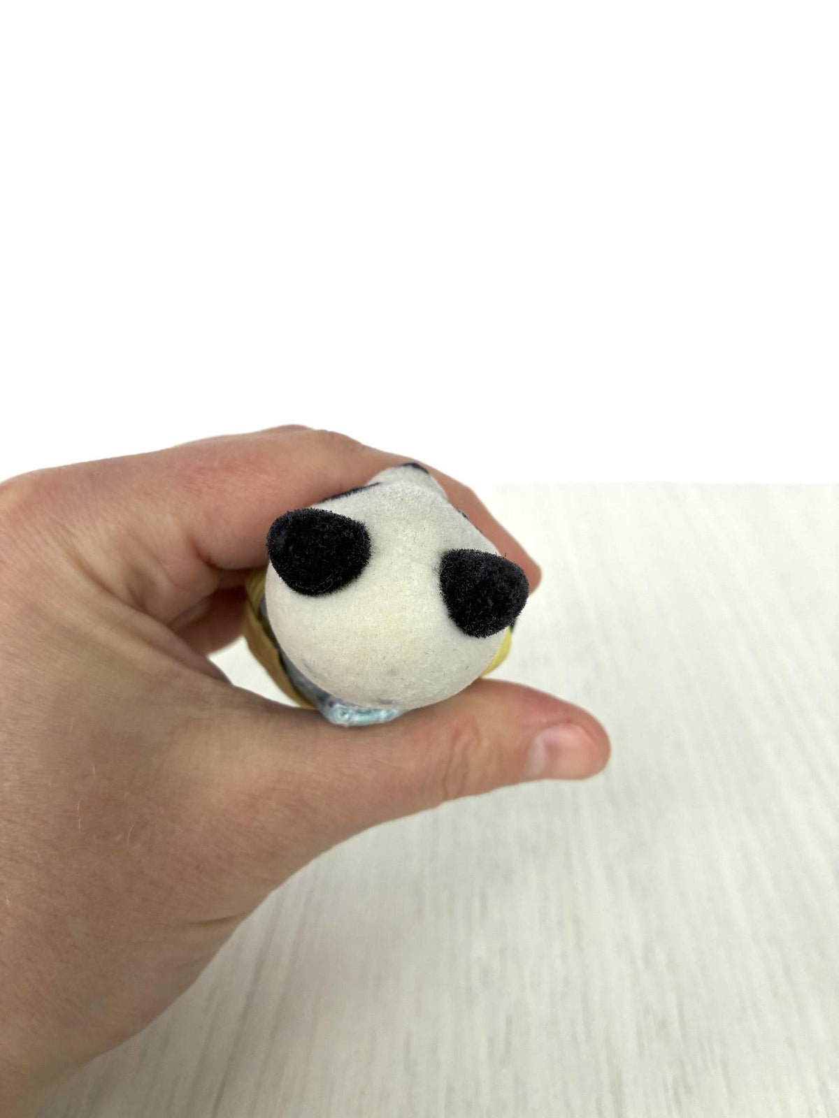 Calico Critters Sylvanian Families panda boy top of head showing black ears