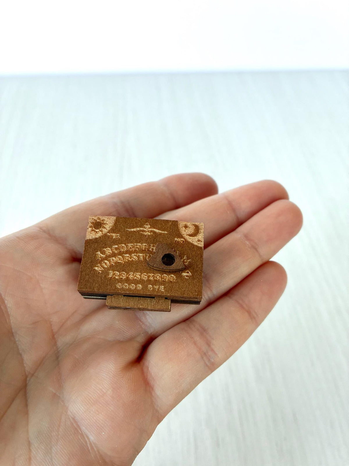 Miniature wooden spirit talking board with planchette for Calico Critters and Sylvanian Families – photo 1 of 9
