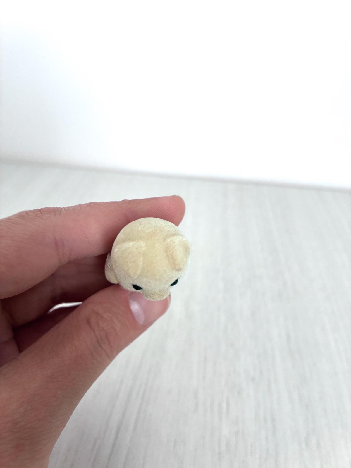 Calico Critters Sylvanian Families piglet baby, back view close up showing lace collar