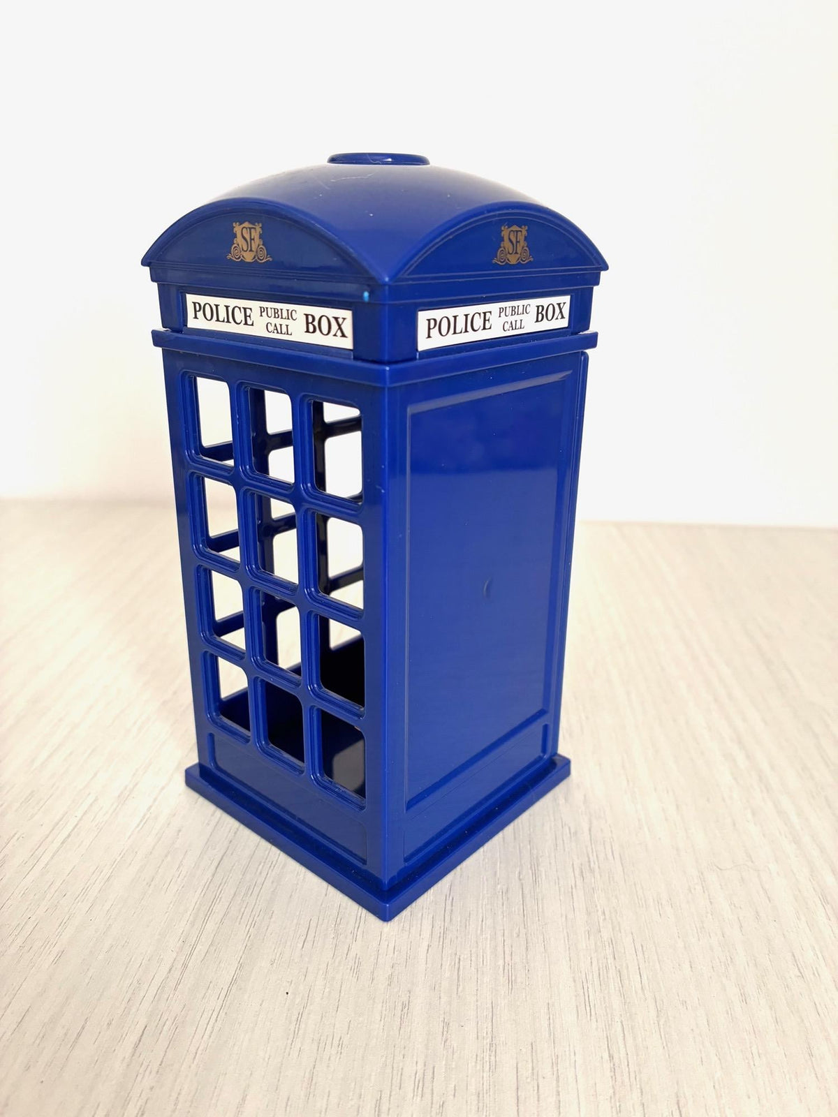 Sylvanian Families Police Call Box side view, Calico Critters vintage blue police box accessory