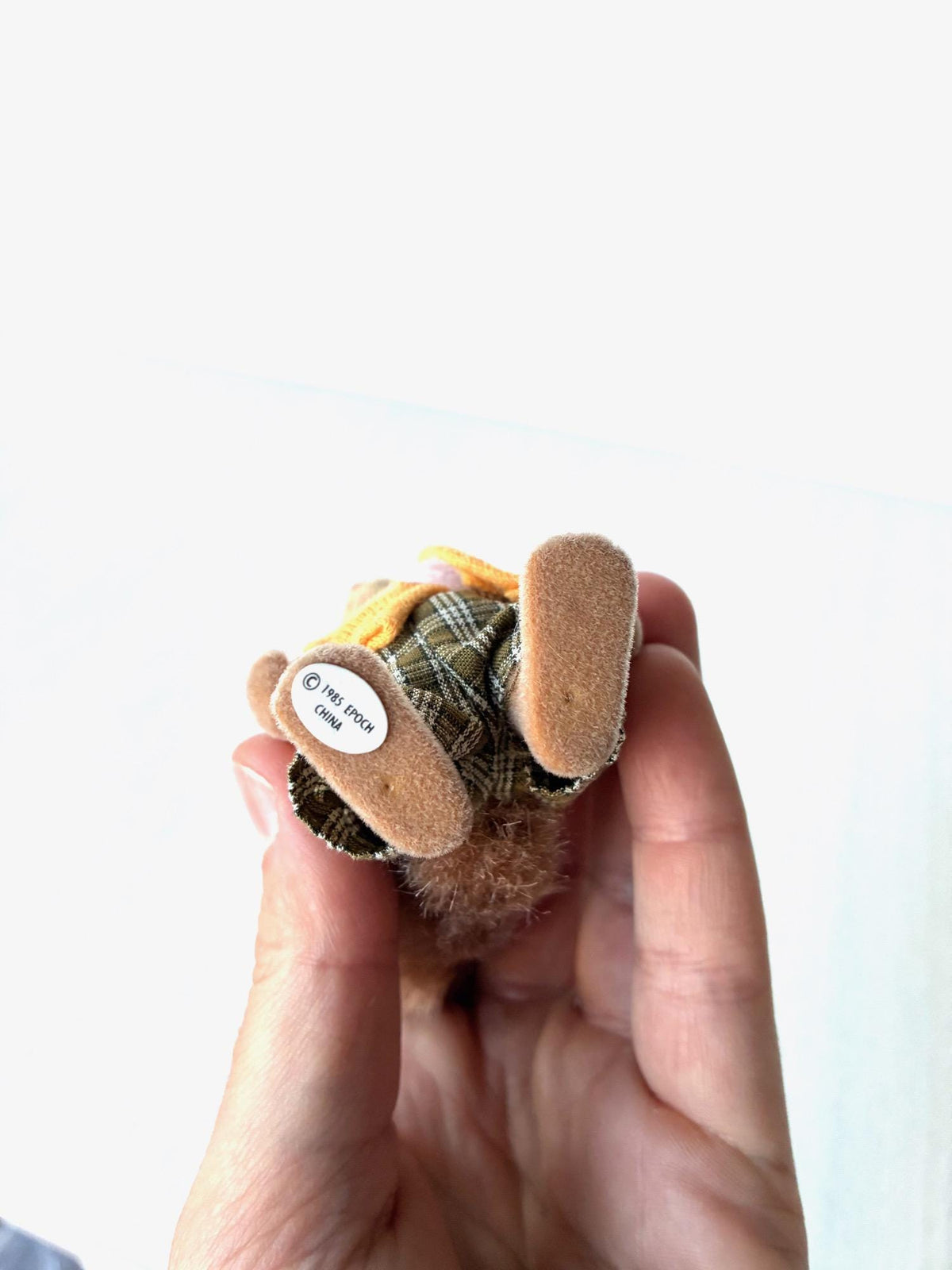 Sylvanian Families Walnut Squirrel boy, Calico Critters Hazelnut Chipmunk brother, in yellow vest and green plaid shorts – photo 5 of 7