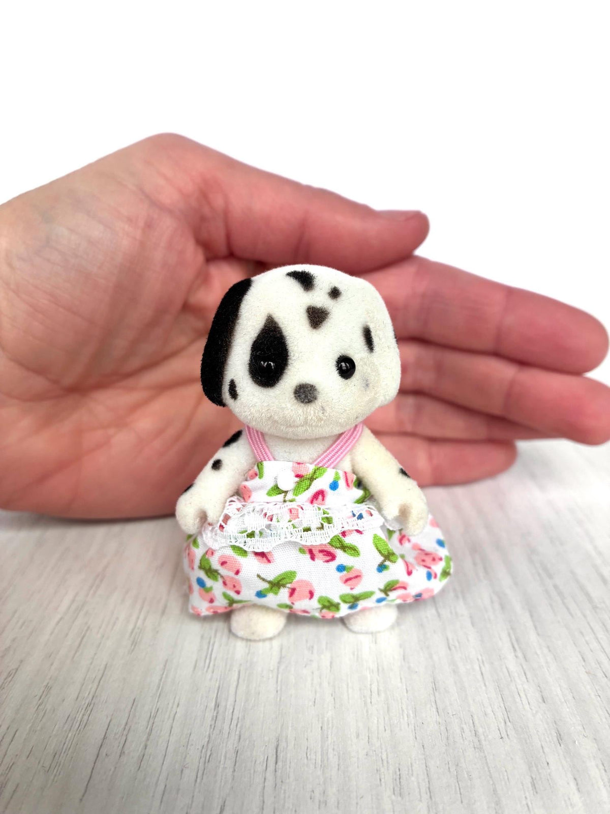 Sylvanian Families Calico Critters Kennelworth Dalmatian brother Rufus in floral dress
